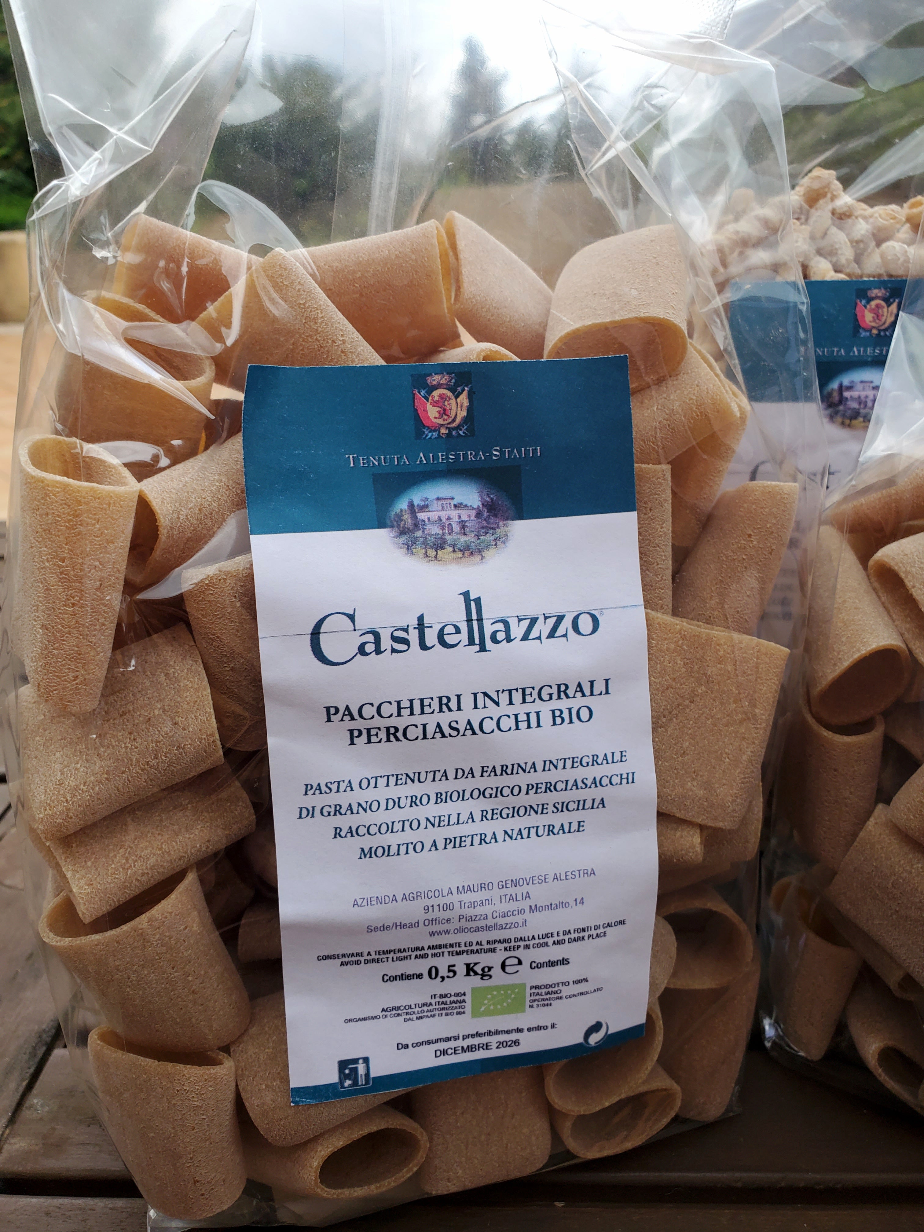 Pasta - PACCHERI INTEGRALI Grano antico Perciasacchi Bio